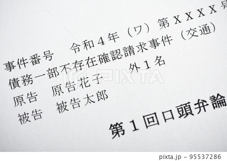 債務不存在確認訴訟_債務一部不存在確認請求事件_民事トラブル_提訴_訴状_裁判_口頭弁論期日呼出状 債務不存在確認訴訟_債務一部不存在確認請求事件_民事トラブル_提訴_訴状_裁判_口頭弁論期日呼出状 95537286