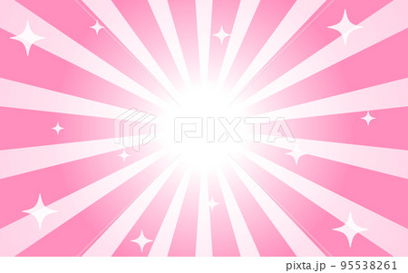 ピンク色の集中線 95538261