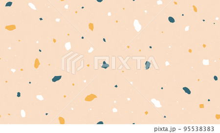 Terrazzo seamless pattern. Repeating floor texture. Beige mosaic background. Trendy surface and textile design. Vector 95538383