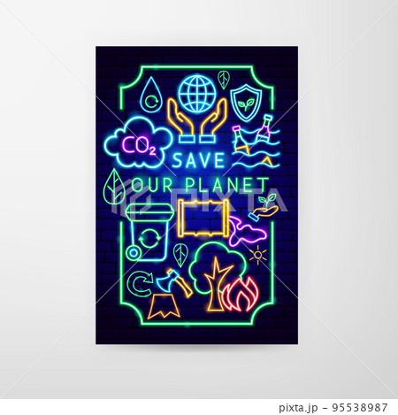Save Planet Neon Flyer Save Planet Neon Flyer 95538987