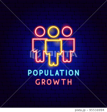 Population Growth Neon Label 95538994