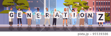 mix race people holding generation Z letters new modern demography trend with progressive youth gen mix race people holding generation Z letters new modern demography trend with progressive youth gen 95539386
