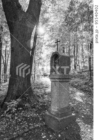 Forest calvary in autumn time 95540402