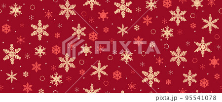 雪の結晶のシームレスなパターン-手描き 95541078