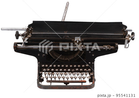 Old antique typewriter with russian keys 95541131