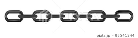 Metal realistic black chain on white panoramic background - Vector 95541544