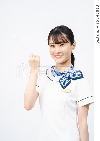 エステティシャン(白バック、ガッツポーズ) エステティシャン(白バック、ガッツポーズ) 95543813