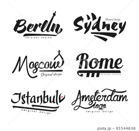 City and Capitals Name Original Design Vector Set City and Capitals Name Original Design Vector Set 95544638