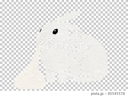 兔子吃年糕的插圖(印刷風格) 兔子吃年糕的插圖(印刷風格) 95545578