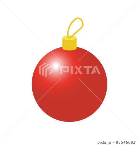 赤いオーナメントボールのイラスト 95546692