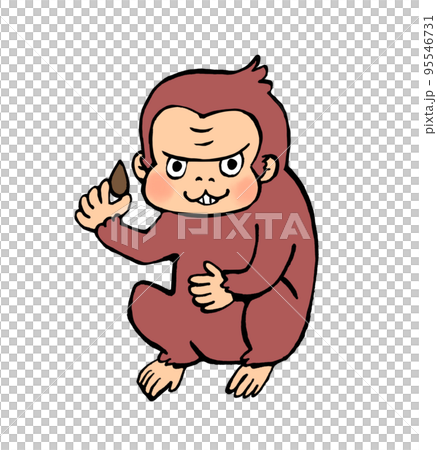 猿かに合戦の意地悪なお猿のイラスト 猿かに合戦の意地悪なお猿のイラスト 95546731