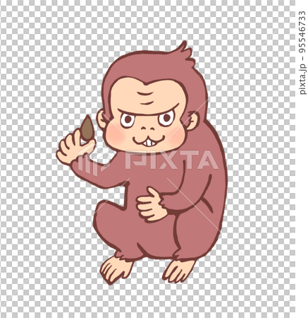 猿かに合戦の意地悪なお猿のイラスト 猿かに合戦の意地悪なお猿のイラスト 95546733