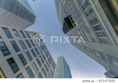 Residential buildings exteriors in Austin Texas with balconies at the facade 95547000