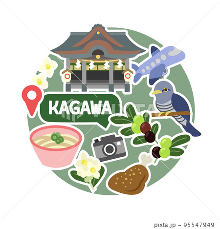 香川のアイコン　線無し　丸 95547949