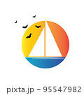 Sail boat logo template vector 95547982