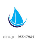 Sail boat logo template vector 95547984