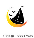 Sail boat logo template vector 95547985