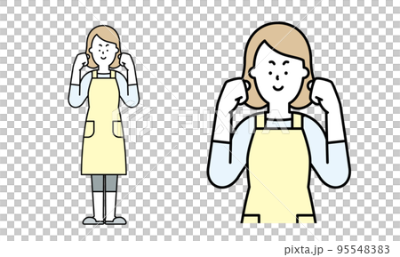 Illustration material of a mother doing a guts pose. Illustration material of a mother doing a guts pose. 95548383