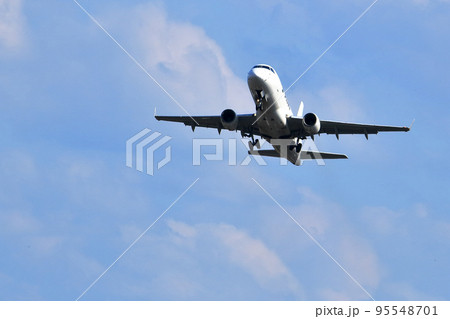 大阪国際空港　旅客機　離着陸　猪名川土手 95548701