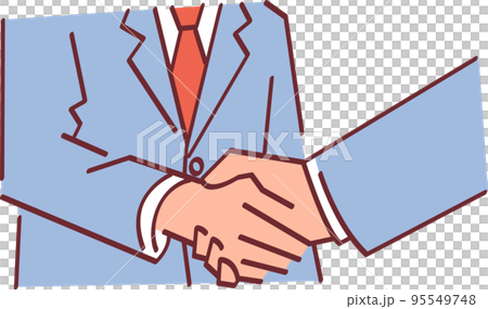 Illustration of the upper body of an office worker shaking hands 95549748