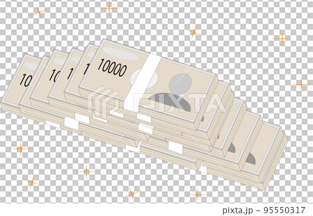 札束の山のイラスト	 95550317