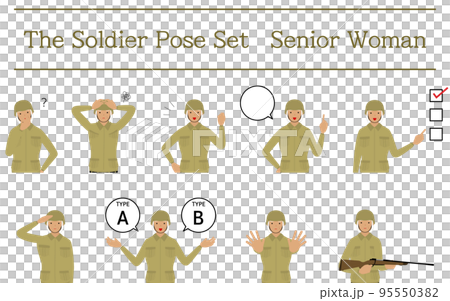 Pose set 高級女兵，疑惑、擔憂、鼓勵、指點等。 95550382
