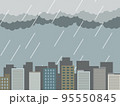 ビル群と雨 95550845