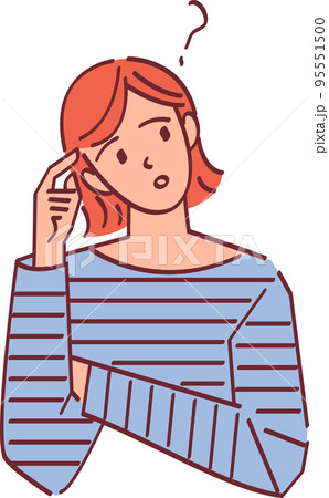 疑問を感じる女性のイラスト 95551500