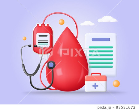 Donor vector poster blood donation 3d illustration Donor vector poster blood donation 3d illustration 95551672