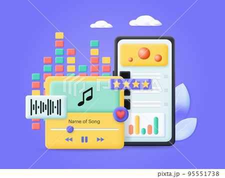 Music app web service advertisement vector banner 95551738