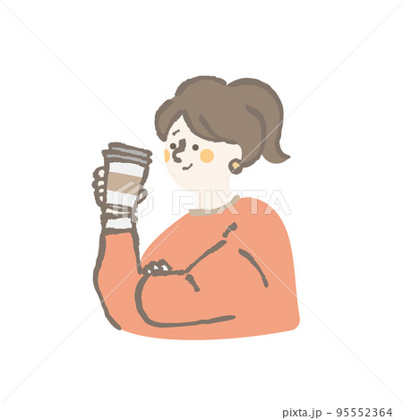 カフェ 女性 イラスト カフェ 女性 イラスト 95552364