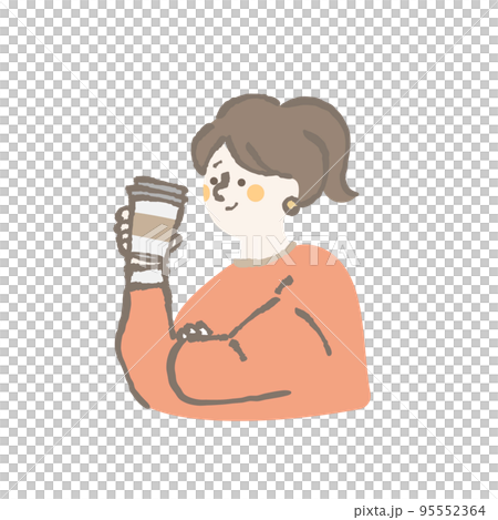 カフェ 女性 イラスト カフェ 女性 イラスト 95552364