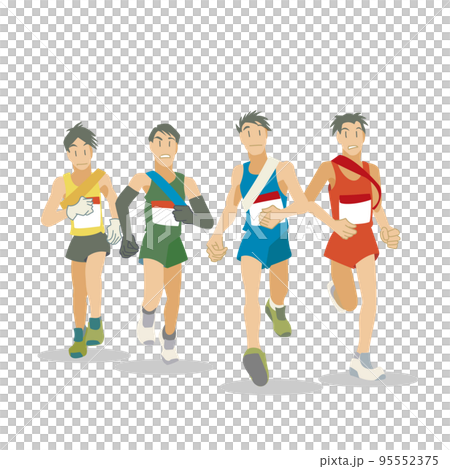 Runners running the Ekiden - Stock Illustration [95552375] - PIXTA