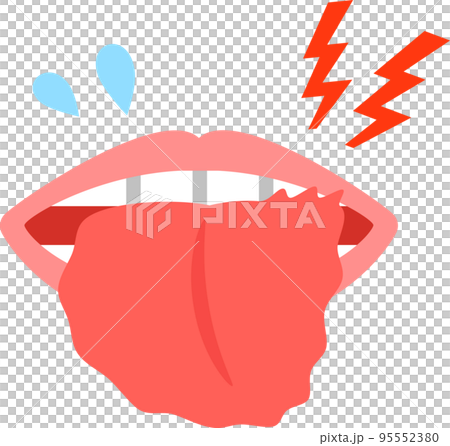 舌を噛んでしまった口元 舌を噛んでしまった口元 95552380