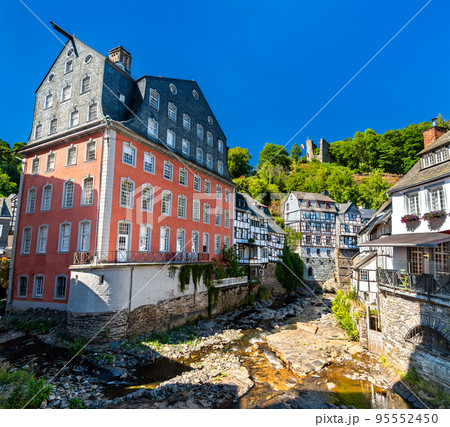 Traditional architecture of Monschau in North Rhine-Westphalia, Germany Traditional architecture of Monschau in North Rhine-Westphalia, Germany 95552450