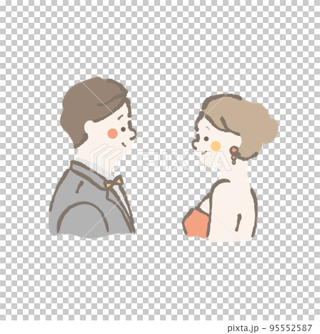 ウェディング　新郎新婦　イラスト 95552587