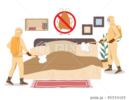 Home pest control vector men processing room 95554105