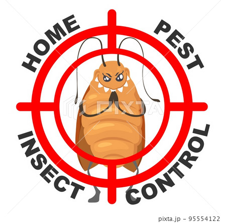 Home pest insect control vector sign with target 95554122