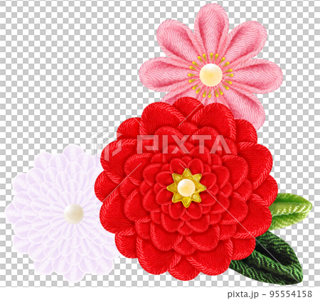 つまみ細工で作られた花の装飾グラフィック 95554158