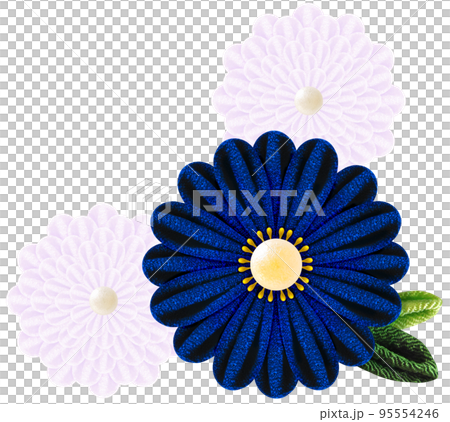 Decorative graphic of flowers made with Tsumami-zaiku Decorative graphic of flowers made with Tsumami-zaiku 95554246