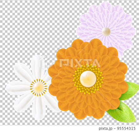 つまみ細工で作られた花の装飾グラフィック 95554315