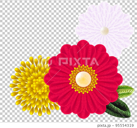 つまみ細工で作られた花の装飾グラフィック 95554319