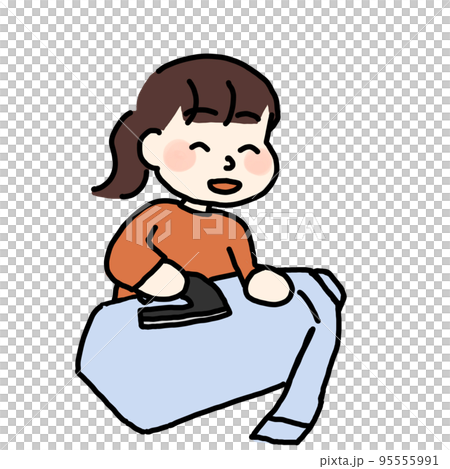 woman ironing a shirt woman ironing a shirt 95555991