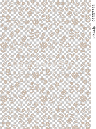 斯堪的納維亞風格雙色花葉圖案垂直 95557763