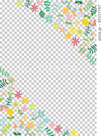 Scandinavian style flower and leaf frame vertical Scandinavian style flower and leaf frame vertical 95557767