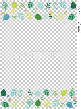 Scandinavian style stylish leaf and small flower frame 95557769