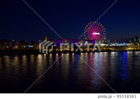 あらかわ遊園の新観覧車　イルミネーション　夜景　サンシャイン 95558561