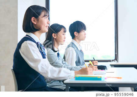 勉強する男女の中学生 勉強する男女の中学生 95559046