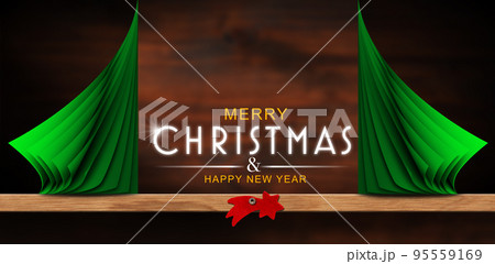 Christmas Card with text Merry Christmas and Happy New Year 95559169