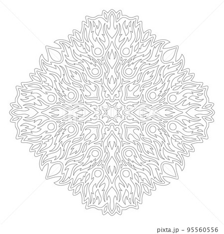 Art for coloring book with fire single pattern Art for coloring book with fire single pattern 95560556